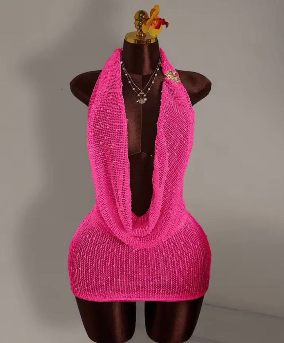 Sleeveless V Neck Backless dress