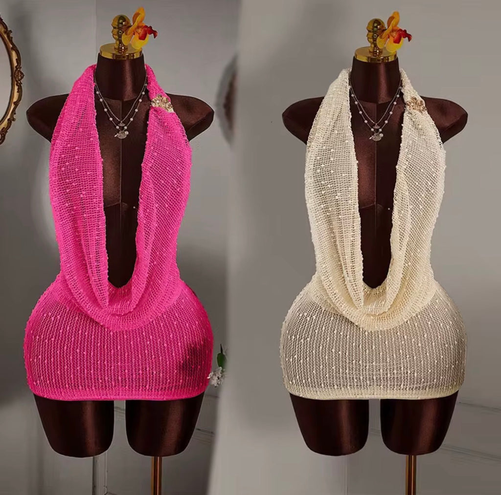 Sleeveless V Neck Backless dress