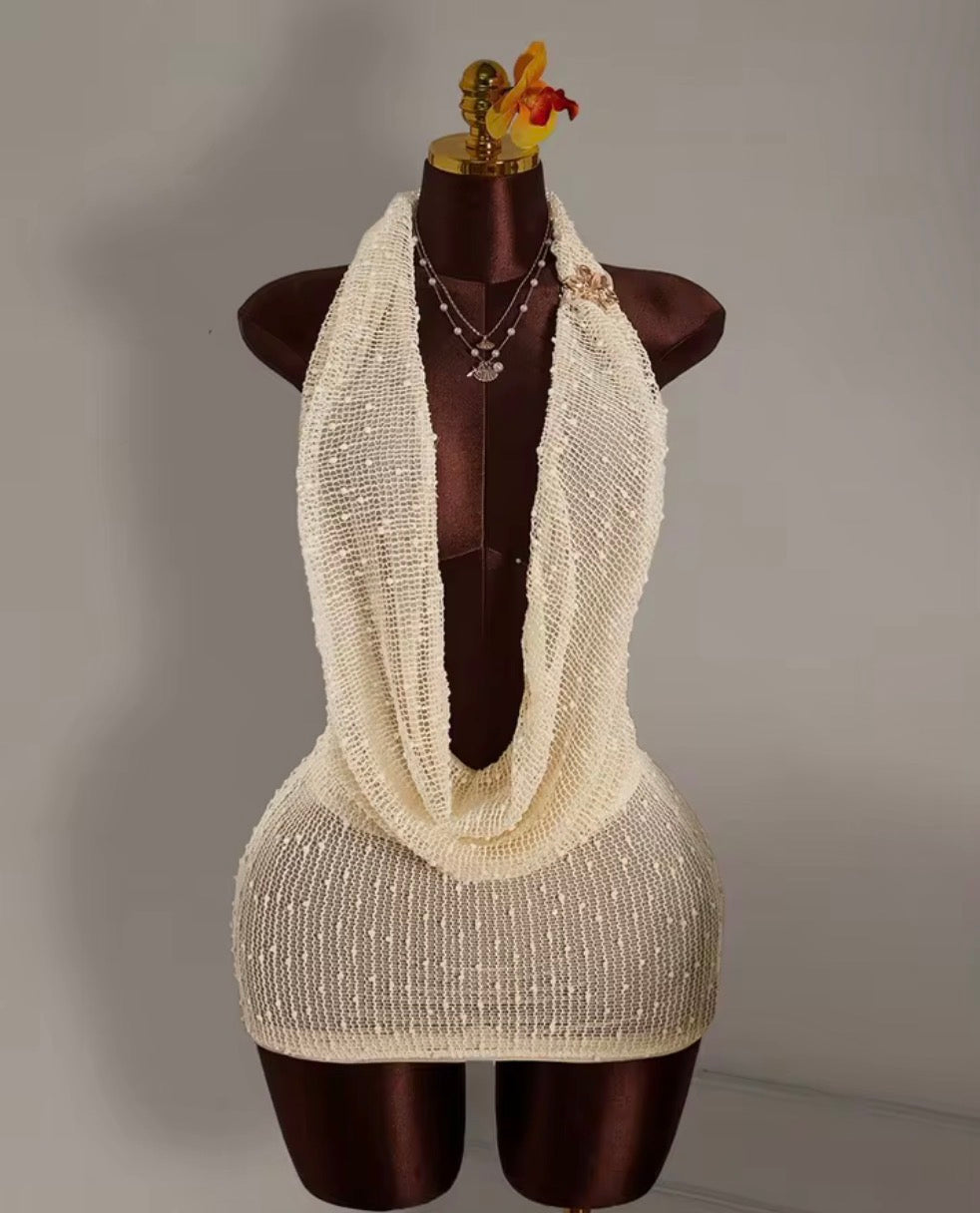 Sleeveless V Neck Backless dress